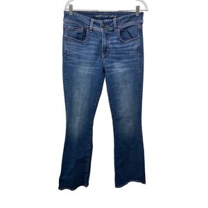 American Eagle Kick Bootcut Jeans Womens 10 Long Super Stretch Medium Wash Blue